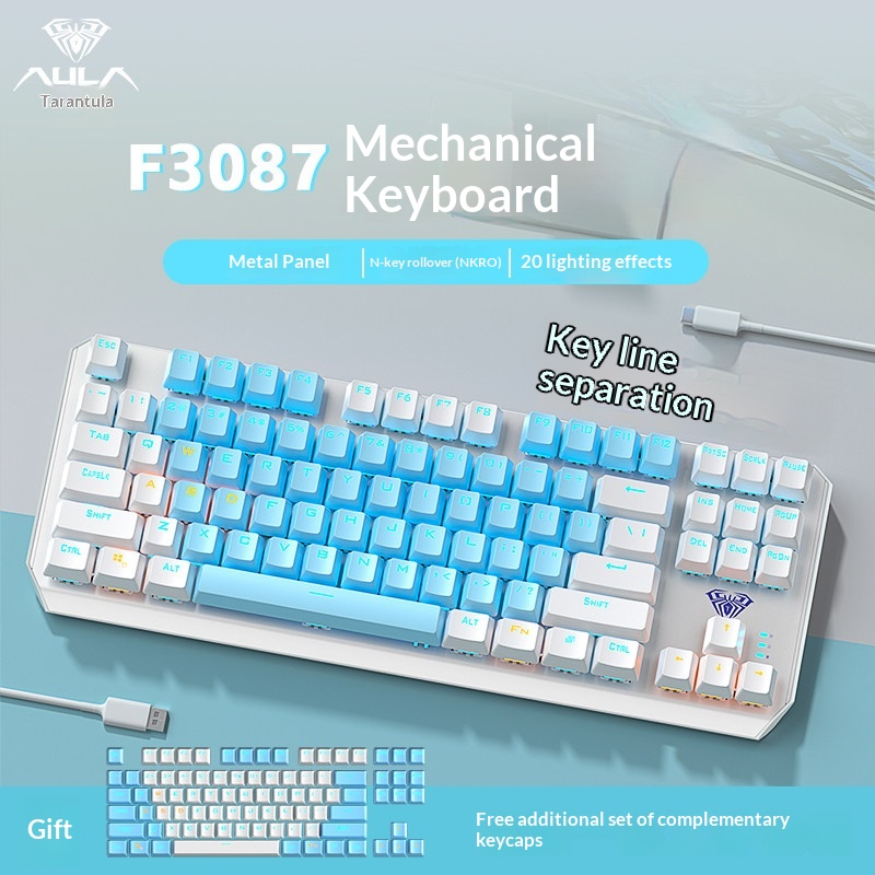 Teclado mecánico Aula F3087, 8 - Esports Gaming Pcs reseña y precio